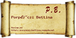 Porpáczi Bettina névjegykártya
