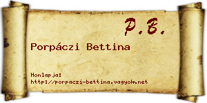 Porpáczi Bettina névjegykártya